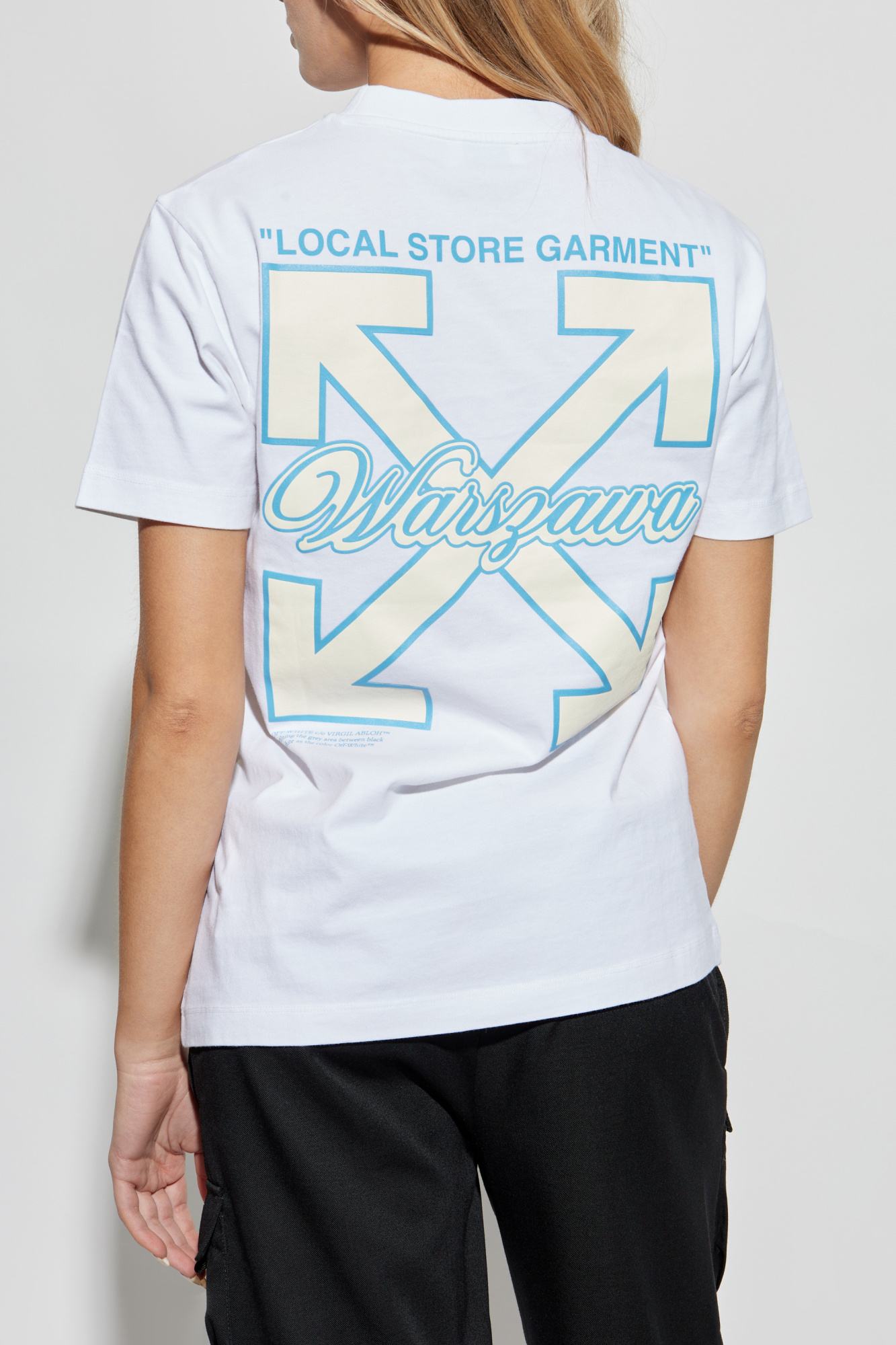 Tシャツ・カットソー Off-White Off-White Shirts Blue (OMGE004F23 FAB0014140) Off White Shared Logo Skate Short Sleeve Tee